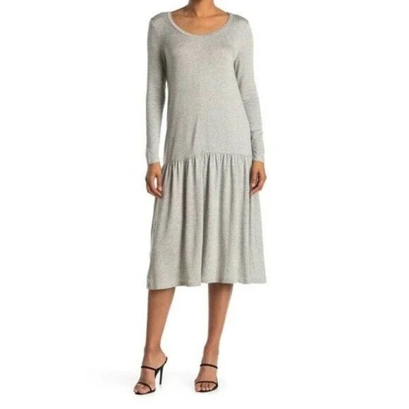 Dual Nature Drop Waist Casual Midi Dress - Picture 1 of 4